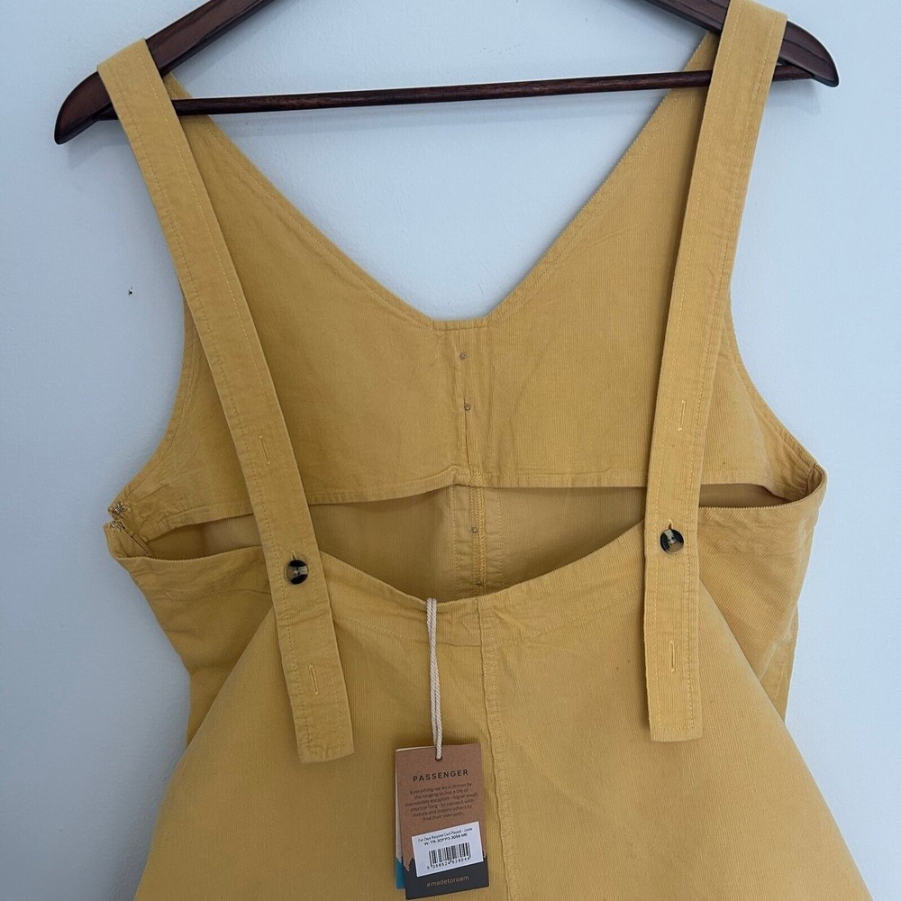 Passenger Fun Days‎ corduroy jumper romper overalls yellow women's M - Picture 4 of 8